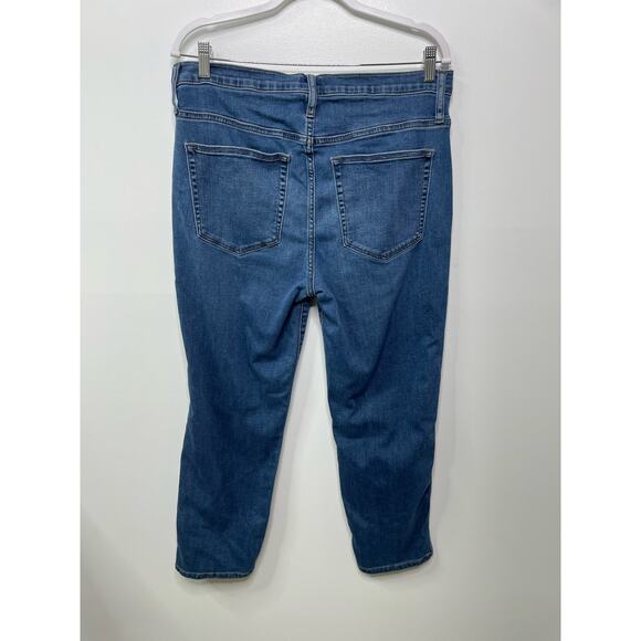 J. Crew High Waisted Vintage Straight Jeans Cropped Denim Blue Women's Size 32 - Picture 3 of 9
